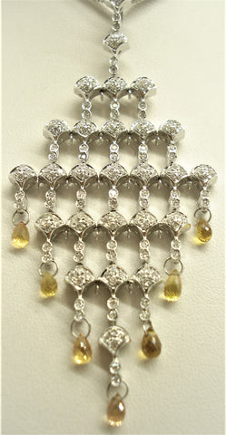 TOPAZ DROPS AND DIAMOND NECKLACE