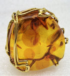 AMBER STONE RING viewed from the front